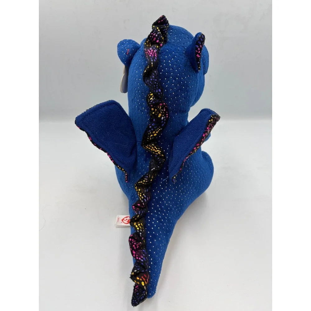 Ty Beanie Boos Saffire Blue Dragon Plush Gold Glitter Wings 2021 NWT